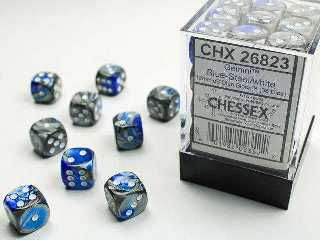 Gemini Blue-Steel/White 36D6 12mm