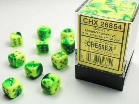 Gemini Green-Yellow/Silver 36D6 12mm