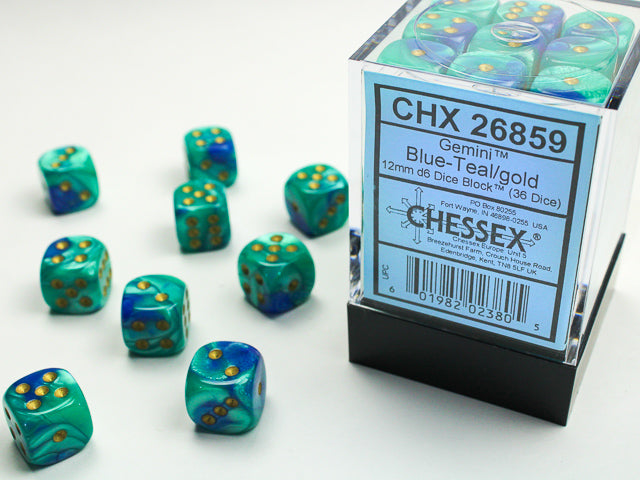 Gemini Blue-Teal/Gold 36D6 12mm