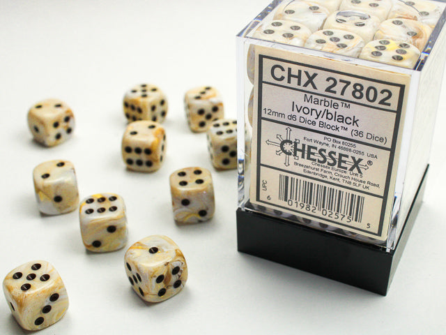 Marble Ivory/Black 36D6 12mm