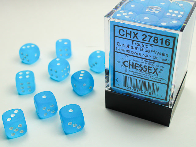 Frosted Caribbean Blue/White 36D6 12mm