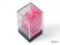 Translucent Pink/White Polyhedral 7-Dice Set