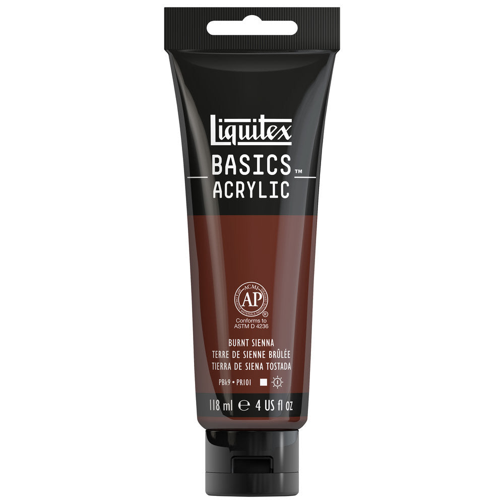 Basics Acrylic 118ml Tube, Burnt Sienna