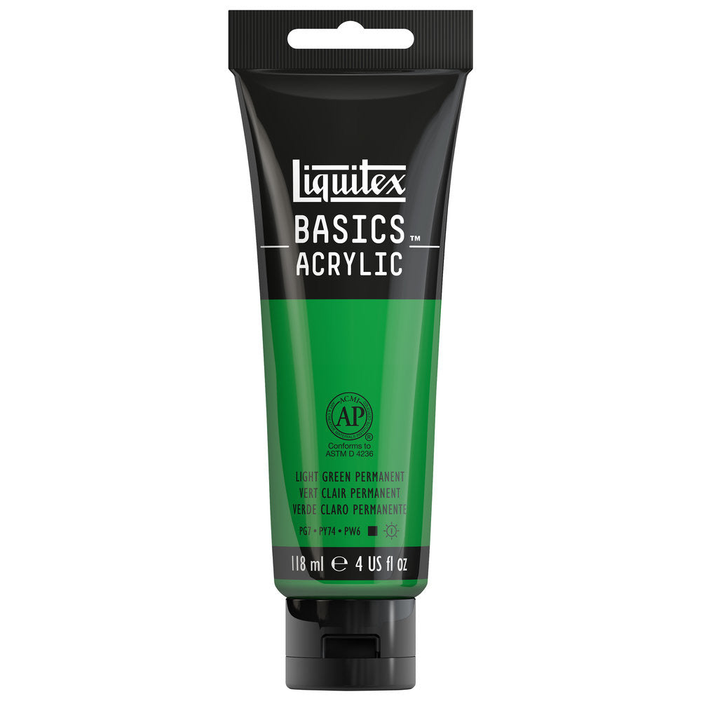 Basics Acrylic 118ml Tube, Light Green Permanent