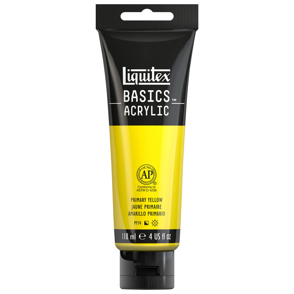 Basics Acrylic 118ml Tube, Primary Yellow