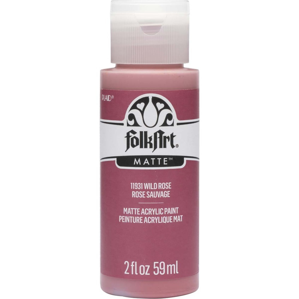 FolkArt Matte Acrylic Paint, 2 oz. - Wild Rose