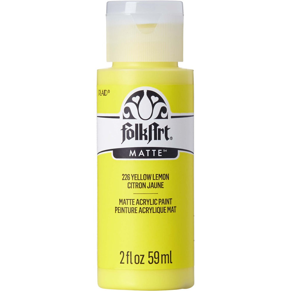 FolkArt Matte Acrylic Paint, 2 oz. - Yellow Lemon