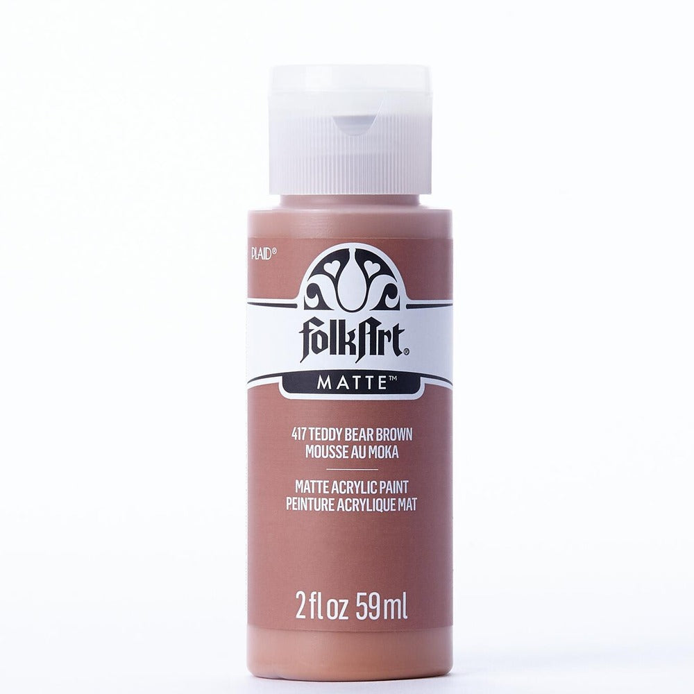 FolkArt Matte Acrylic Paint, 2 oz. - Teddy Bear Brown