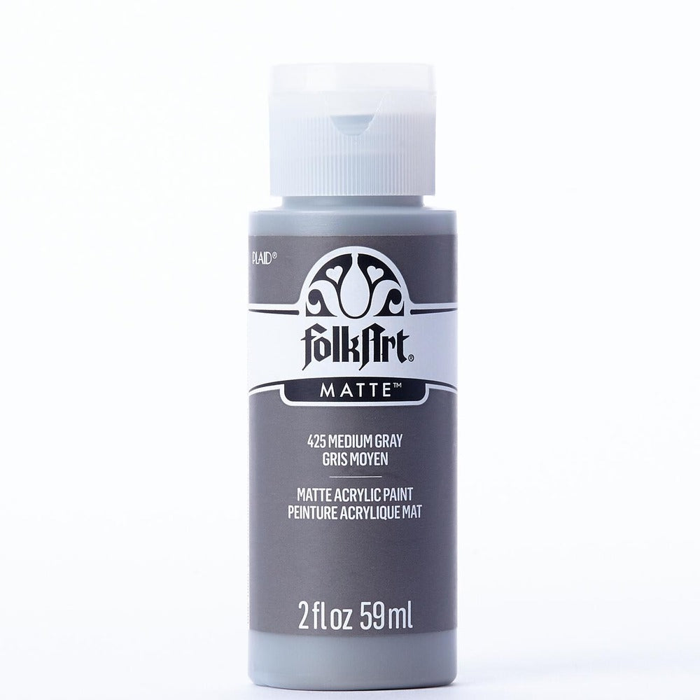 FolkArt Matte Acrylic Paint, 2 oz. - Medium Gray