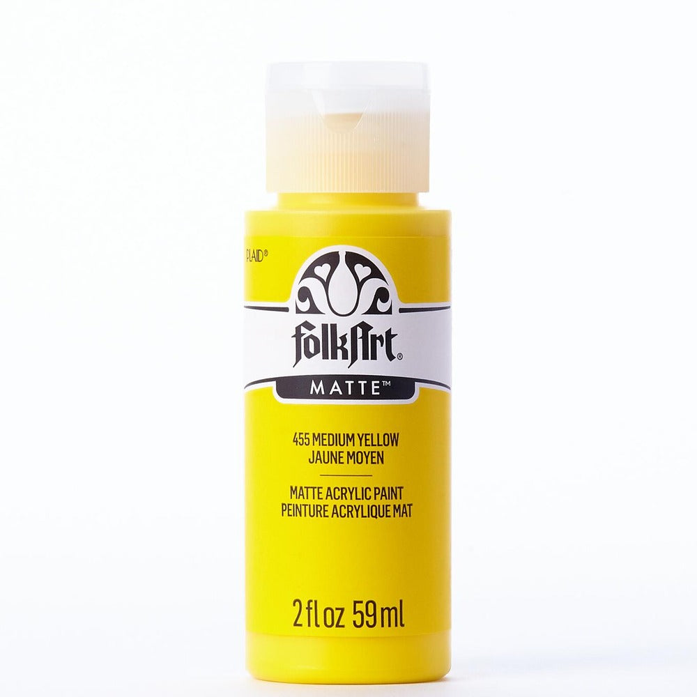 FolkArt Matte Acrylic Paint, 2 oz. - Medium Yellow