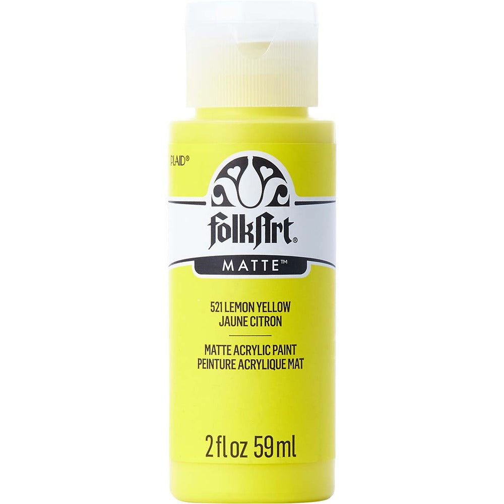 FolkArt Matte Acrylic Paint, 2 oz. - Lemon Yellow
