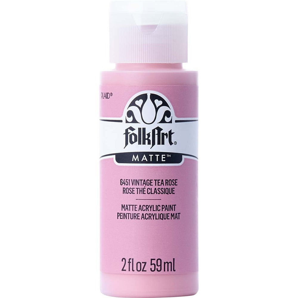 FolkArt Matte Acrylic Paint, 2 oz. - Vintage Tea Rose