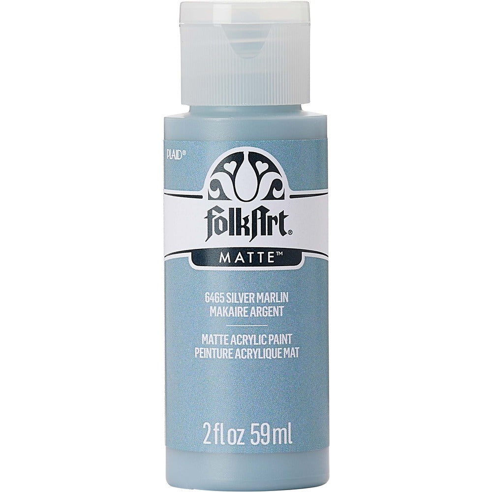 FolkArt Matte Acrylic Paint, 2 oz. - Silver Marlin