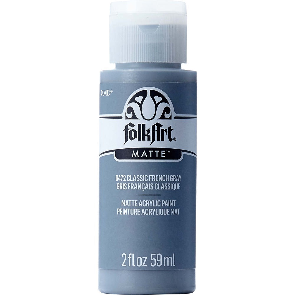 FolkArt Matte Acrylic Paint, 2 oz. - Classic French Gray