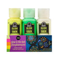 FolkArt Glow-in-the-Dark Acrylic Paint Set, 2oz (6pc)
