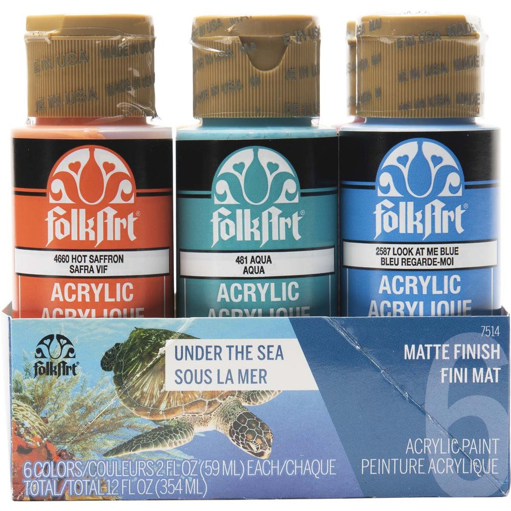 FolkArt Acrylic Paint Set, Under the Sea (6 Colors)