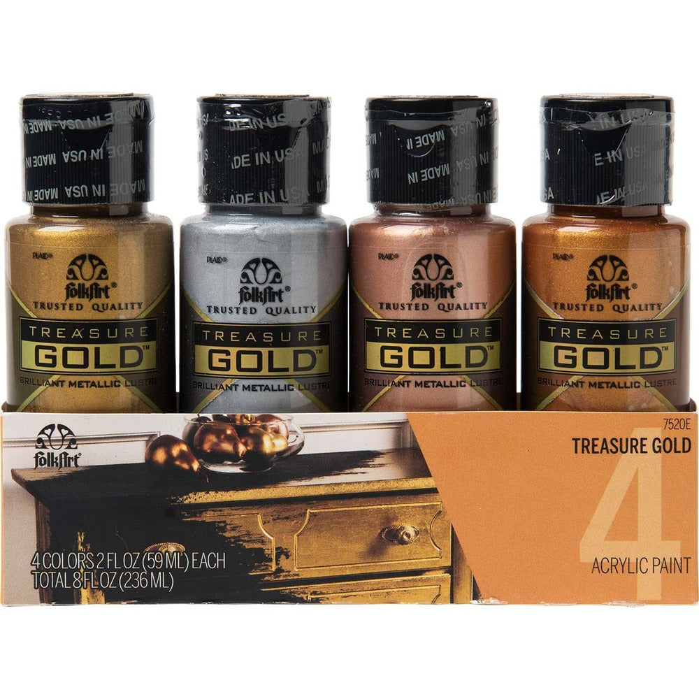 FolkArt Treasure Gold Acrylic Paint Set (4 Colors)