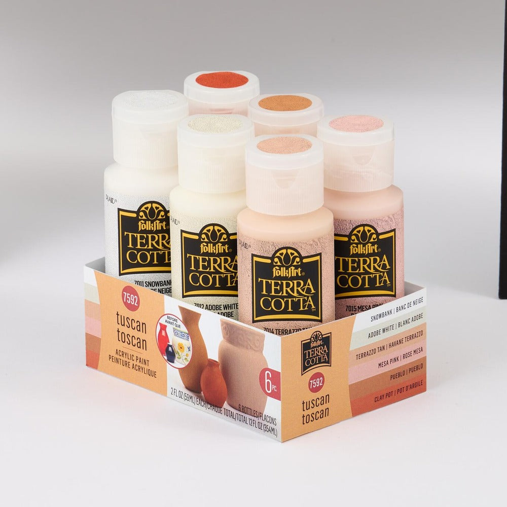 FolkArt Terra Cotta Acrylic Paint Set, Tuscan (6 Colors)