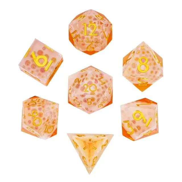 The Brewmaster’s Bounty – 7pc Handmade Sharp Edge Resin Dice Set