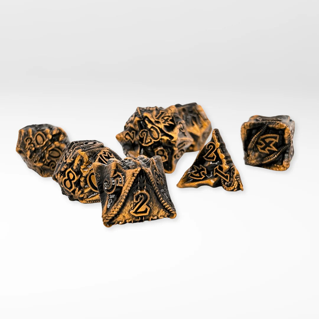 The Dragon's Scourge - 7pc Solid Metal Dice Set